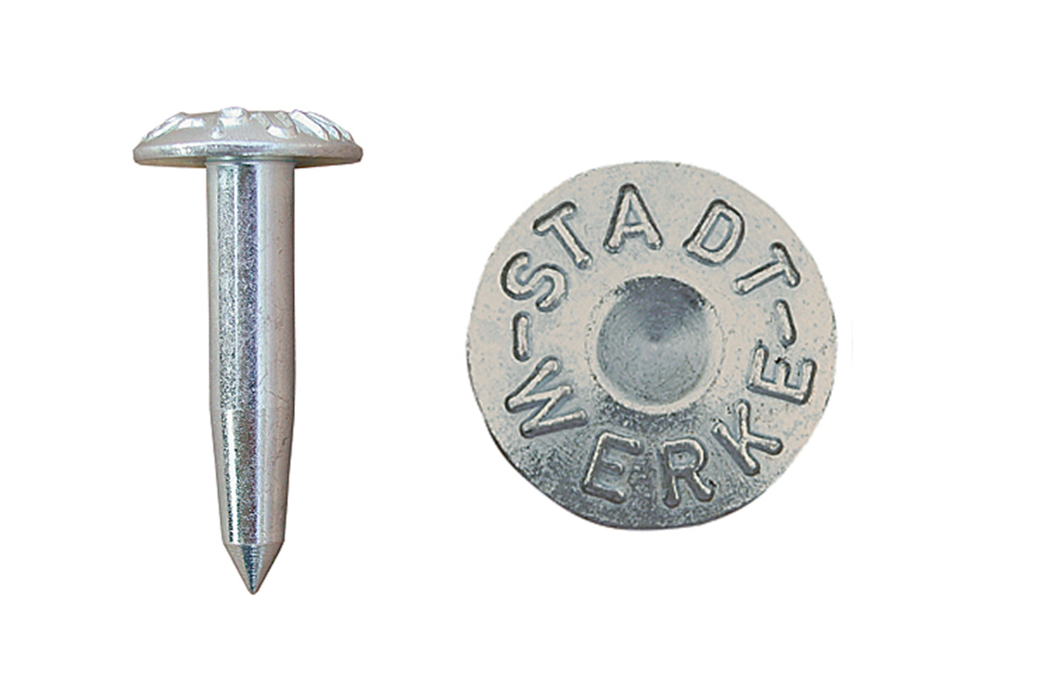 Vermarkungsnagel mit Aufschrift, "STADTWERKE", 50/75 mm