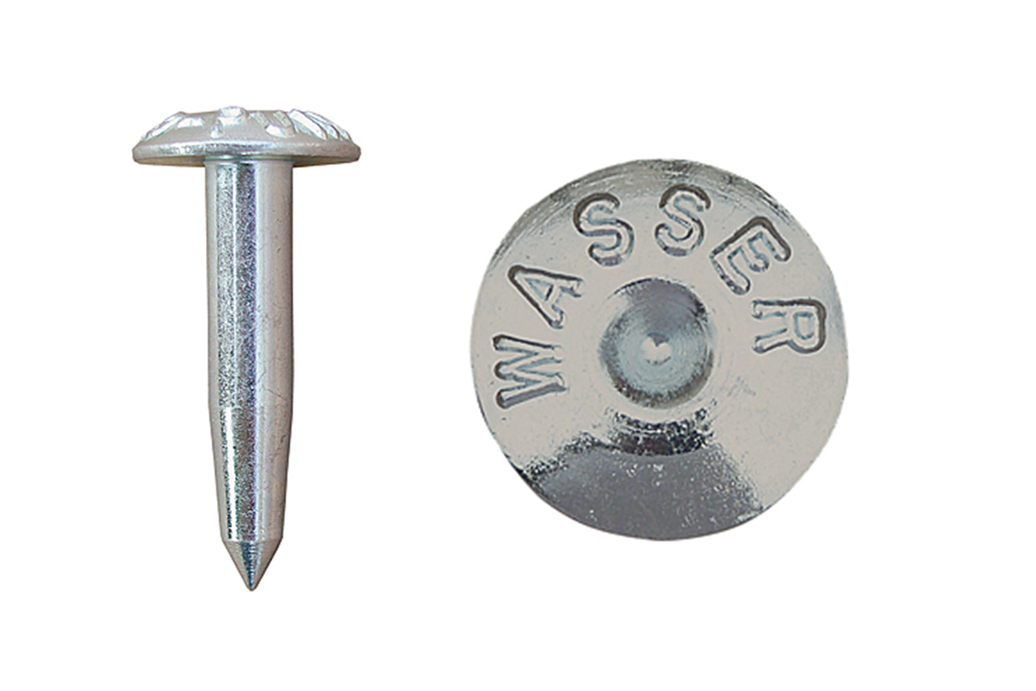 Vermarkungsnagel mit Aufschrift, "WASSER", 50/75 mm