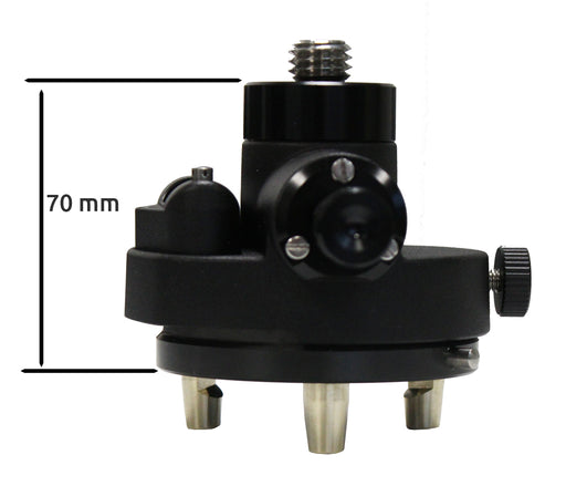 Prismenträger / Dreifußeinsatz, 3-Klauen-Aufnahme, mit optischem Lot, oben 5/8" Gewinde