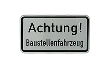 KFZ-Magnetschild "Achtung! Baustellenfahrzeug", 75 x 41,2 cm