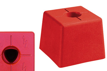 FENO-Großes Modell, rot, 105 x 105 x 85 mm mit 4 x Symbol "Blitz"