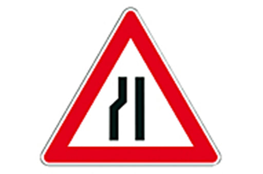 Warnständer verengte Fahrb. li., OHNE Zusatzschild