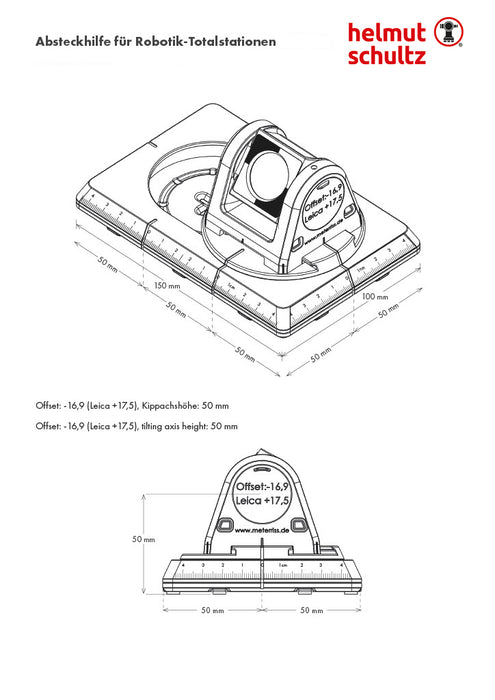 Absteckhilfe für Totalstationen (kupferbeschichtet für GeoMax und Leica)