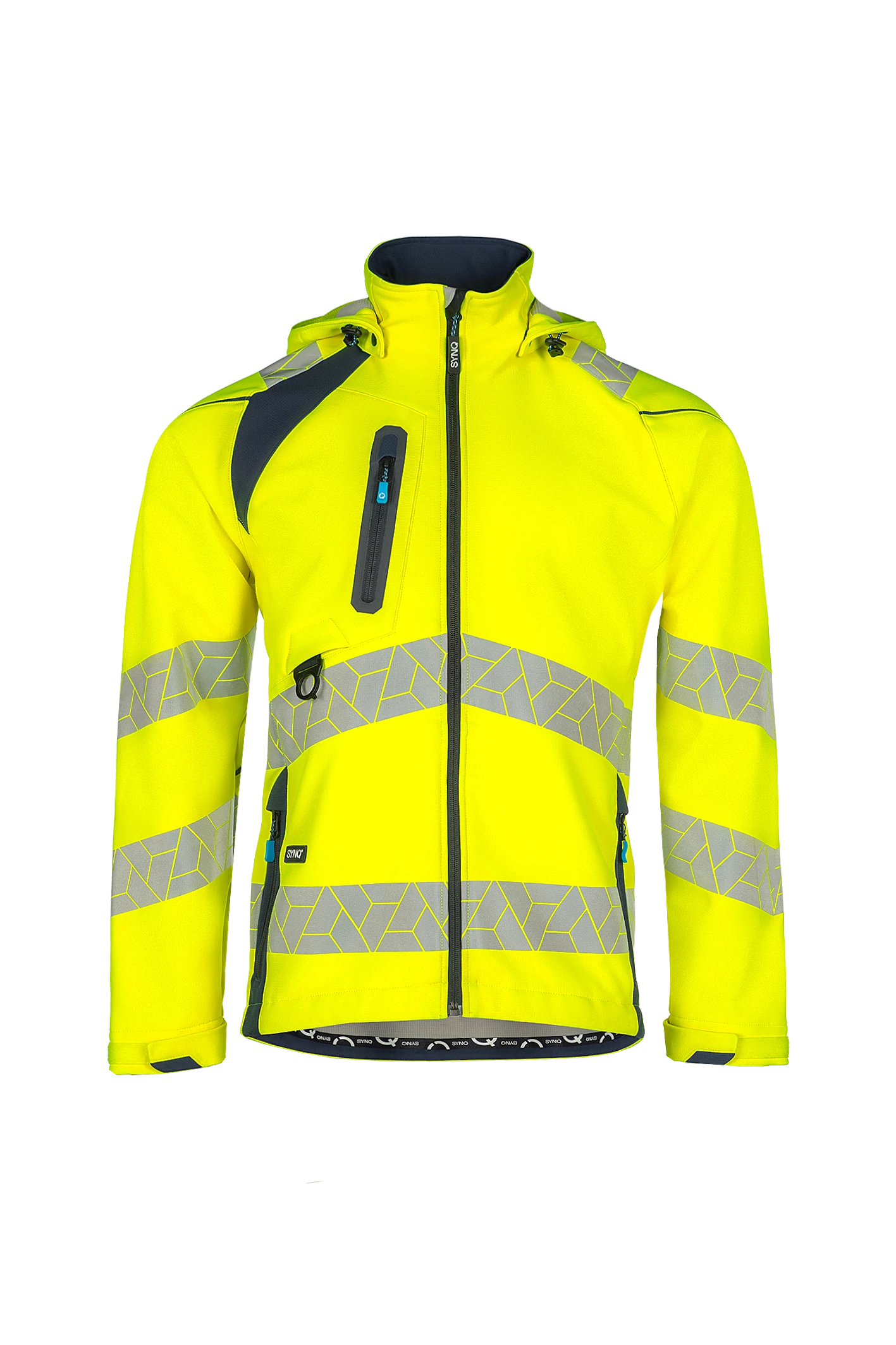 DETEQTOR Softshelljacke m. Kapuze, leuchtgelb oder leuchtorange