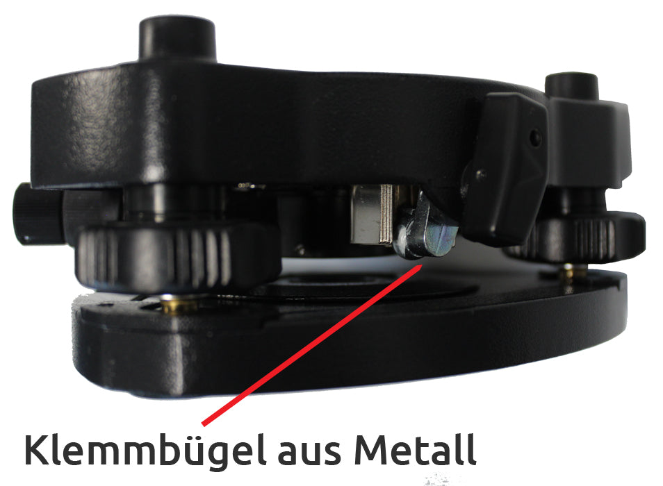 Dreifuß PREMIUM, 3-Klauen-Aufnahme, MIT optischem Lot, schwarz