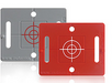 Vermessungs-Plakette, grau, rotes Fadenkreuz