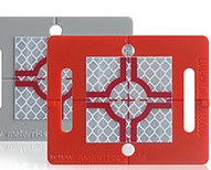 Vermessungs-Plakette, rot, Refexz. 4x4